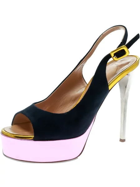 Sandale Giuseppe Zanotti din piele de căprioară cu platformă albastru
