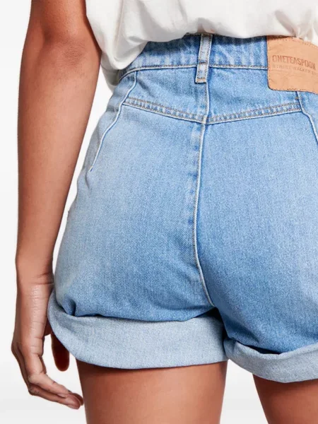 Pantaloni scurți din denim One Teaspoon cu talie înaltă albastru