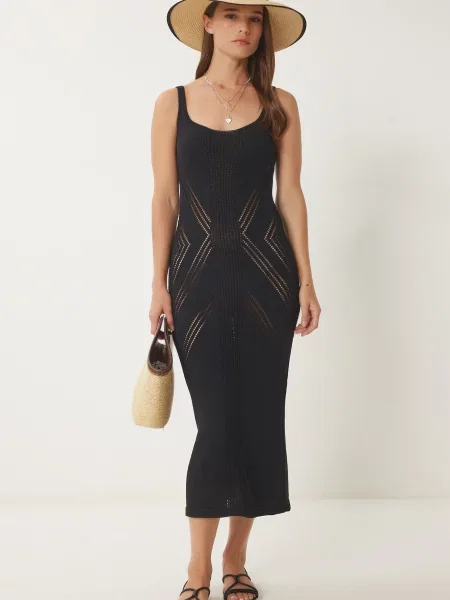 Happiness İstanbul Rochie tricotat negru