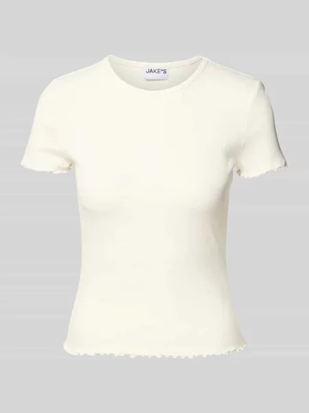 T-shirt z falistym dołem Jake*s Casual biała