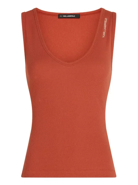 Top Karl Lagerfeld cu decolteu în V portocaliu