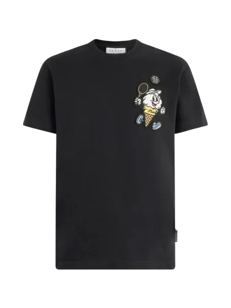 Tricou Philipp Plein cu decolteu rotund negru