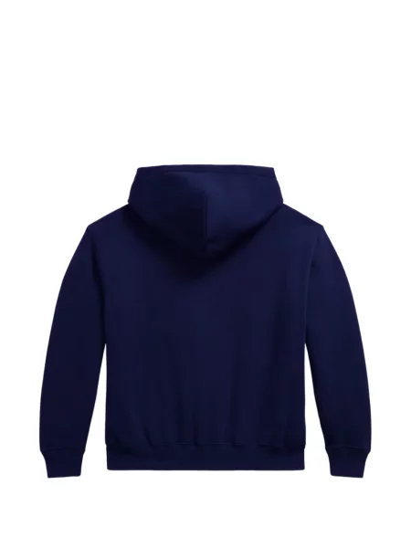 Fleece polo Polo Ralph Lauren με κέντημα με λαιμόκοψη v κόκκινο