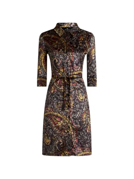 Rochie tip cămașă Etro cu model floral negru