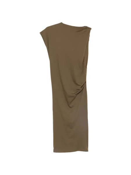 Rochie midi Jacquemus asimetrică până la genunchi de costum verde