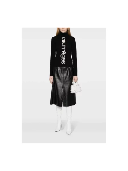 Sweter z golfem Courreges czarny