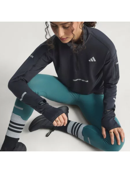 Bluza Running CLIMAWARM+ Half-Zip czarna