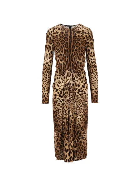 Rochie Dolce & Gabbana cu imagine din jerseu maro
