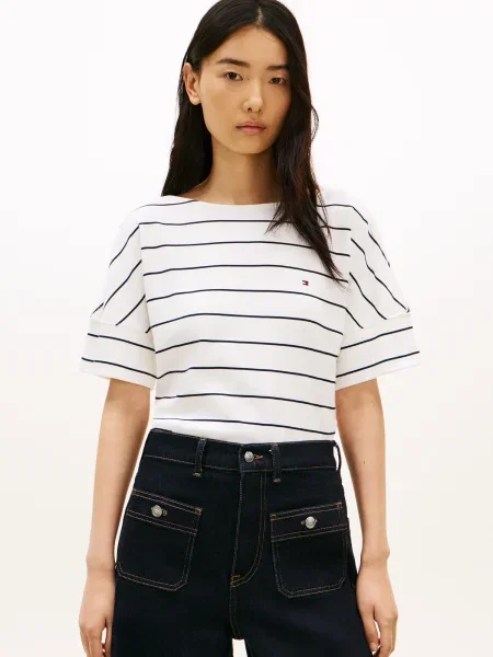 TOMMY HILFIGER Tričko CODY čierna biela