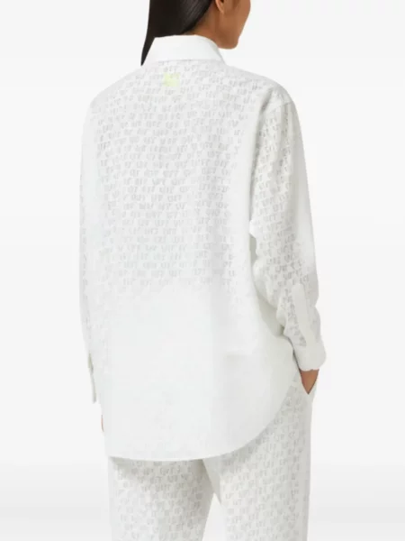 Rochie tip cămașă Off-white de costum alb
