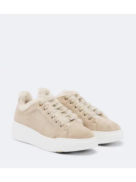 Top Max Mara din piele de căprioară bej
