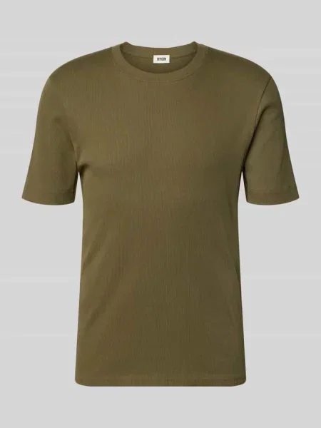 T-shirt o kroju slim fit z okrągłym dekoltem model ENIL' Drykorn oliwkowa