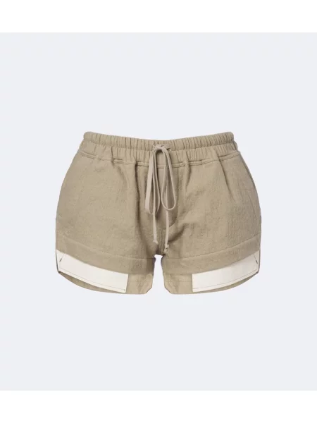 Pantaloni scurți Rick Owens de lână bej