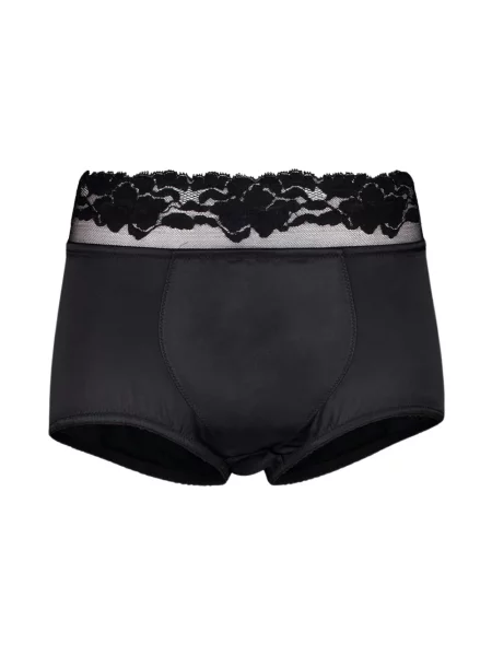 Satynowe majtki Dolce And Gabbana z wysoką talią czarne