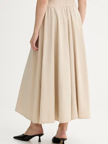 Спідниця Answear Lab maxi розкльошена бежевий