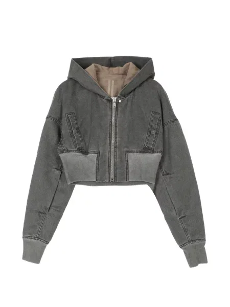 Decupat geacă Rick Owens Drkshdw cu glugă gri