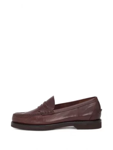 Pantofi loafer Visvim din piele roșu