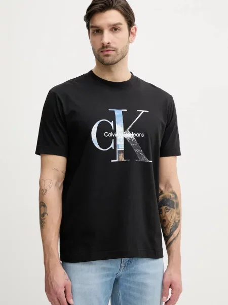 Kratka majica Calvin Klein Jeans črna