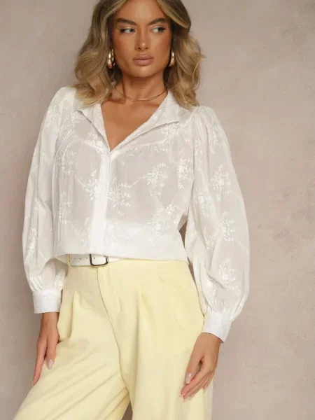 Cămașă din cu Broderie Decorativă Lascam alb