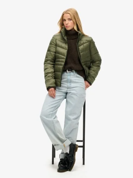 Superdry Prijelazna jakna Fuji maslinasta / narančasta crna