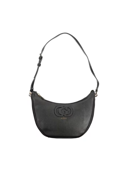 Lniana torebka Guess czarna