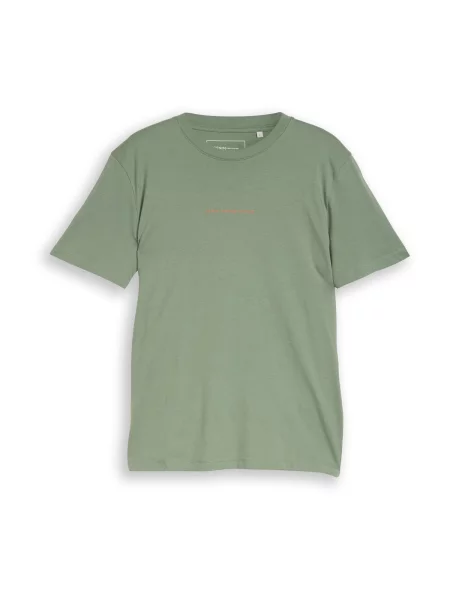 TOM TAILOR DENIM Tricou verde deschis / roșu alb