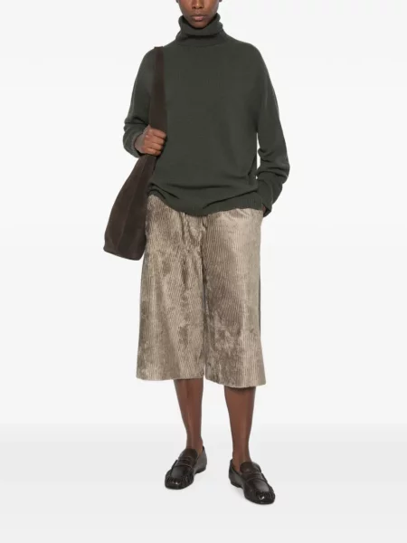 Pantaloni scurți Alysi de catifea cord verde