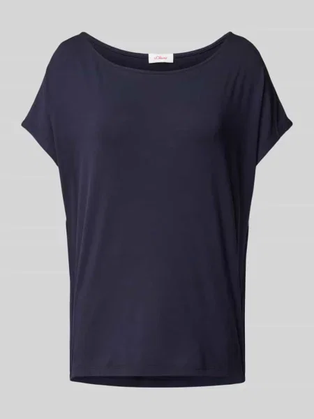T-shirt z obniżoną linią ramion S.oliver Red Label granatowa