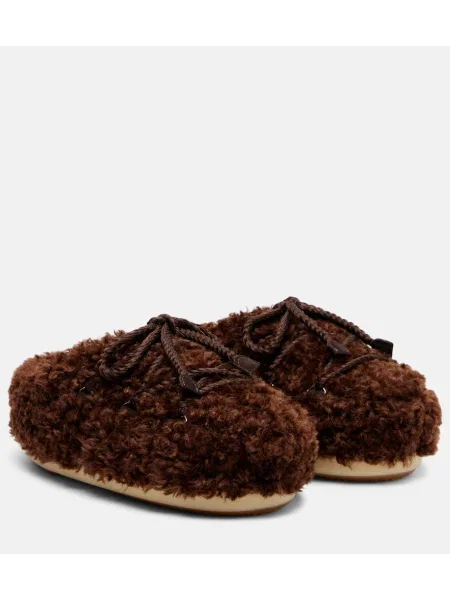 Papuci tip mules Moon Boot maro