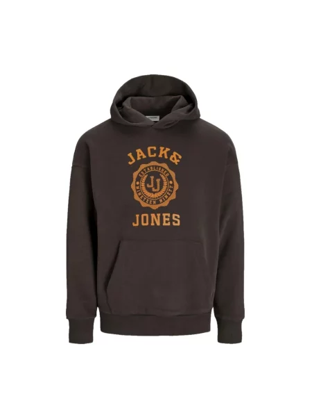 Bluza z kapturem Jack & Jones z kapturem brązowa