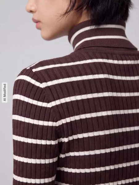 Sweter z golfem z prążkowaną dzianiną o fakturze Only