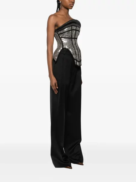 Top Mitiliane Couture cu paiete argintiu