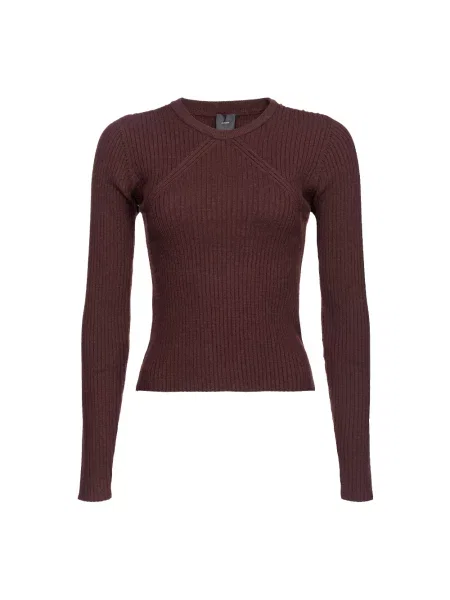 Sweter wełniany Pinko wełniany brązowy