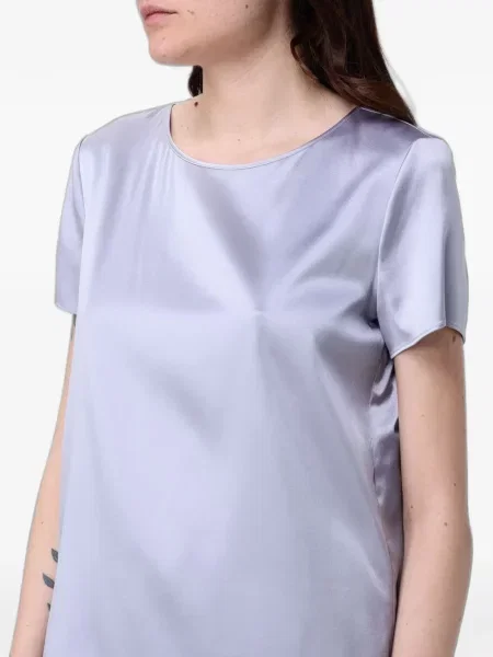 Scurt top Emporio Armani din satin violet