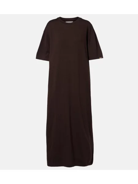 Rochie maxi Extreme Cashmere din cașmir maro