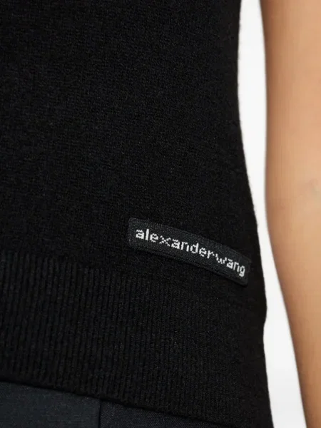Tricou Alexander Wang cu decolteu rotund negru