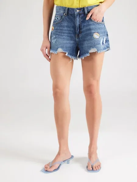 ONLY Džínsy ONLZUMA modrá denim / svetlomodrá / svetložltá červená