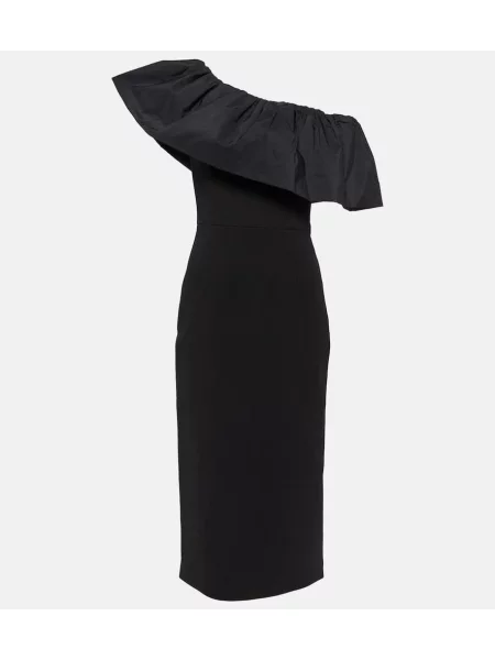 Midi obleka Rebecca Vallance z enim ramenom črna