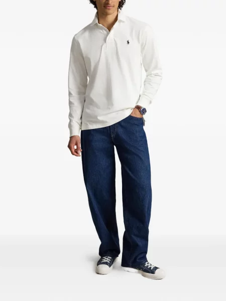 Șosete Polo Ralph Lauren cu model herringbone cu broderie plasă albastru