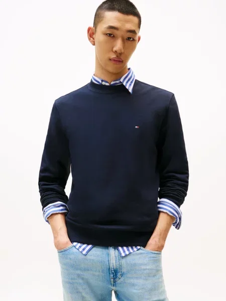 Tommy Hilfiger Bluza Mężczyźni niebieski jednolity M granatowa