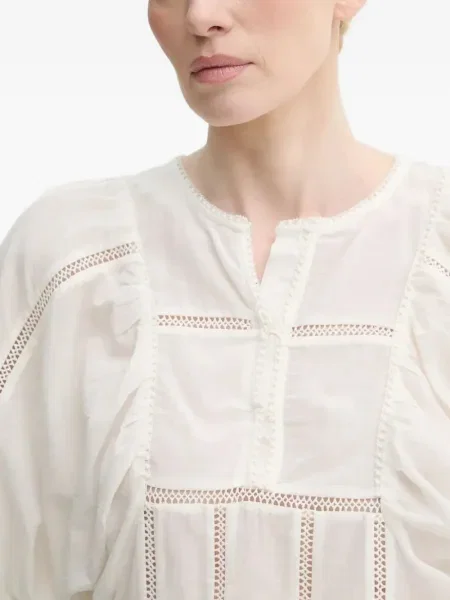 Top Munthe din dantelă alb