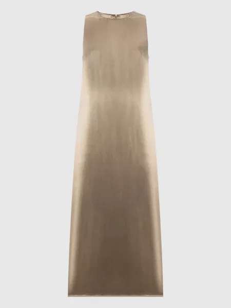 Сукня міді кольору з ланцюжком моніль Peserico хакі