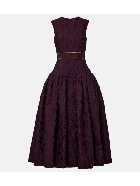Oblekové midi šaty Roksanda po kolená vínová