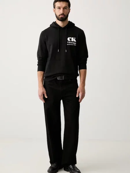 Calvin Klein Jeans mikina s kapucňou pánska čierna