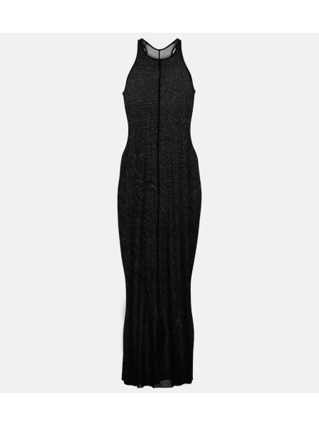 Rochie midi Rick Owens din jerseu până la genunchi de costum negru