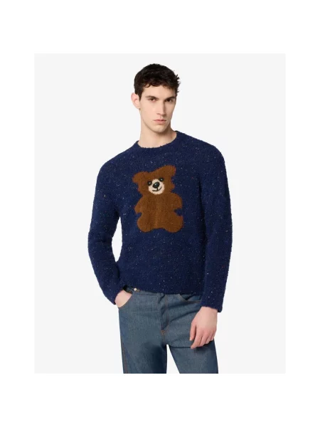 Sweter Moschino wełniany niebieski