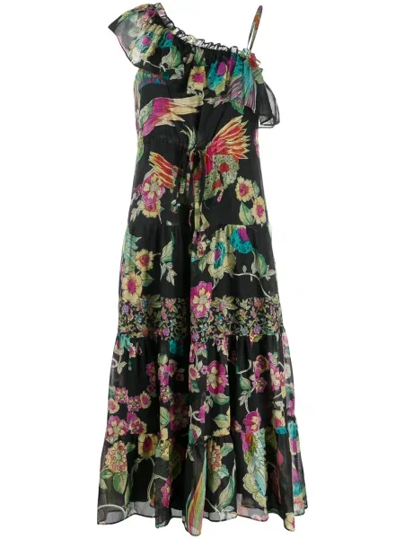 Rochie Red Valentino cu imagine cu un umăr gol de costum negru