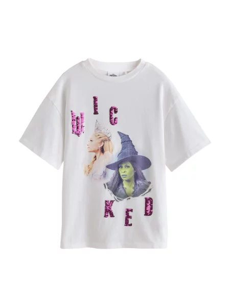 Next Tricou Wicked albastru marin / verde kiwi / lila alb