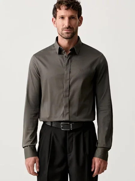 Armani Exchange cămașă pentru bărbați din cu gri