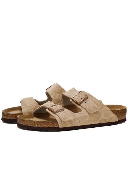 Sandały Birkenstock skórzane beżowe